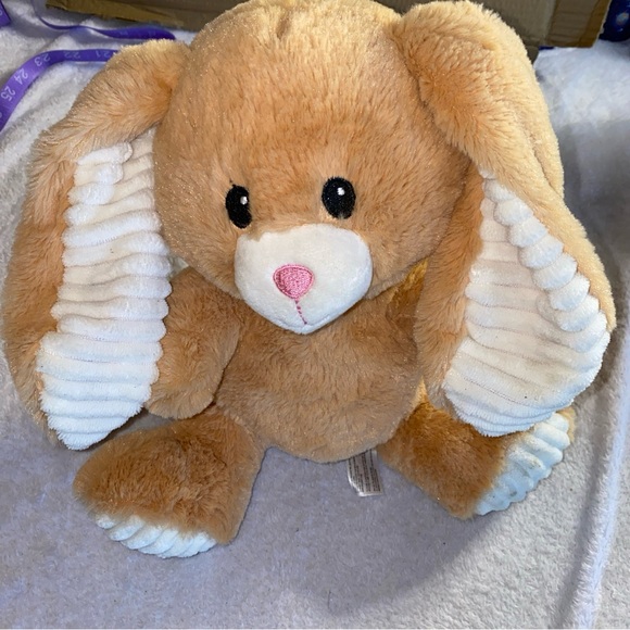 Spark Create Imagine Bunny 10" Plush Toy Ribbed Ears Stuffed Rattle Crinkle Fun - Picture 1 of 10
